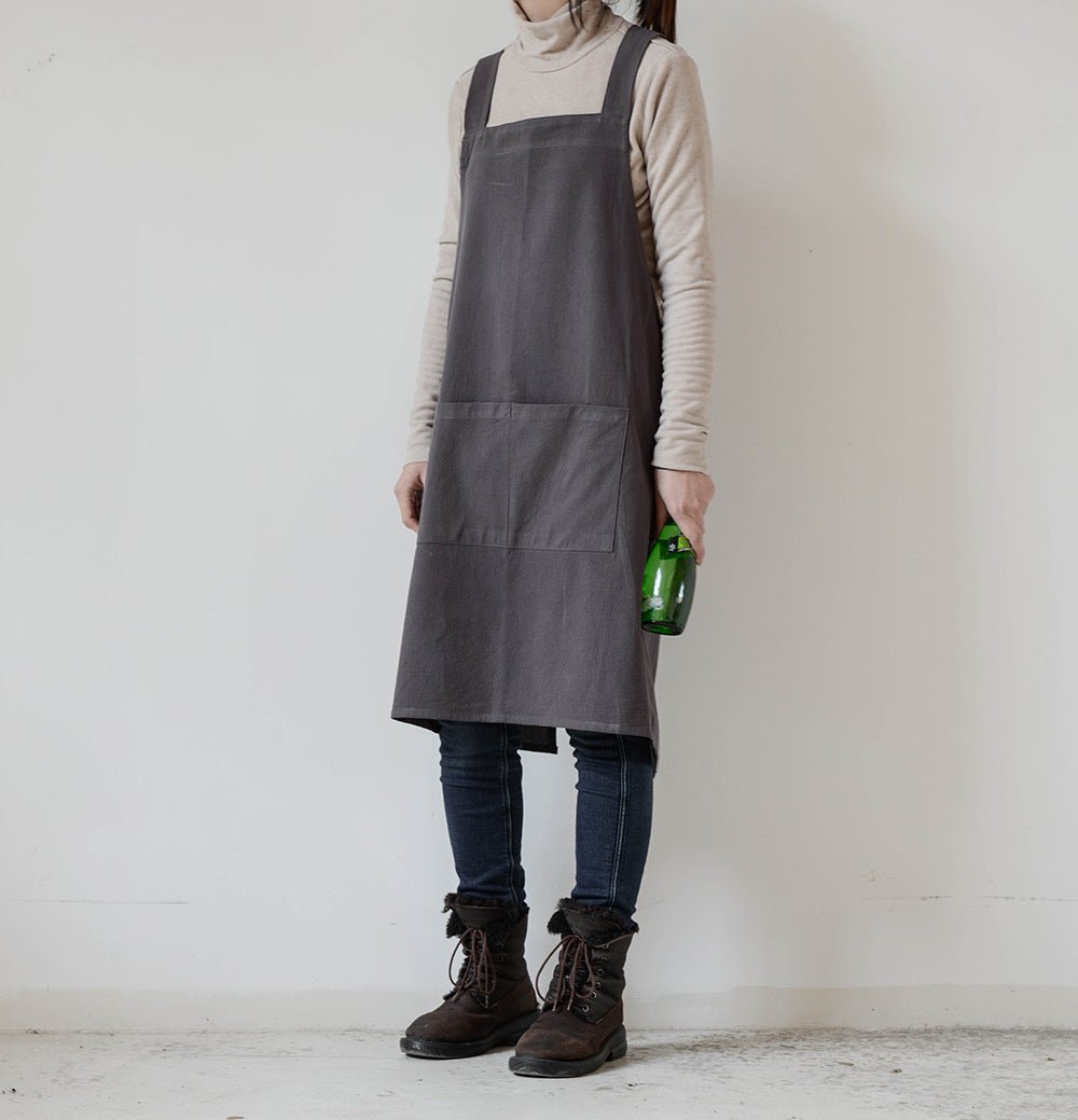 Retro Japanese Style Simple Gardening Men's Cotton And Linen Apron - Gardening Land