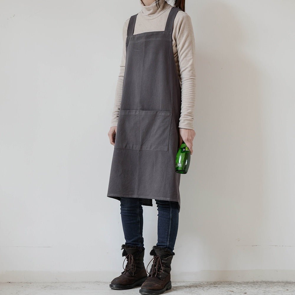 Retro Japanese Style Simple Gardening Men's Cotton And Linen Apron - Gardening Land