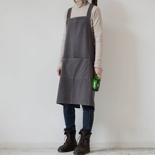 Retro Japanese Style Simple Gardening Men's Cotton And Linen Apron - Gardening Land