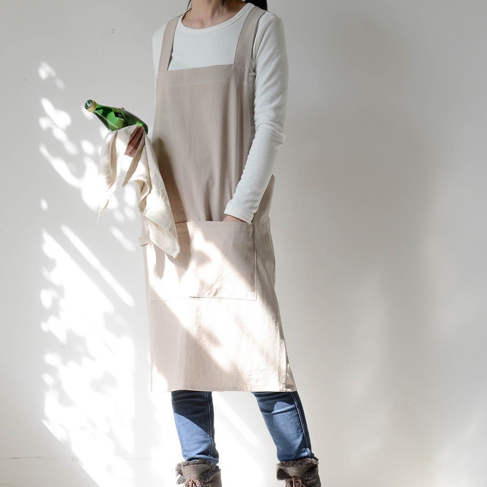 Retro Japanese Style Simple Gardening Men's Cotton And Linen Apron - Gardening Land