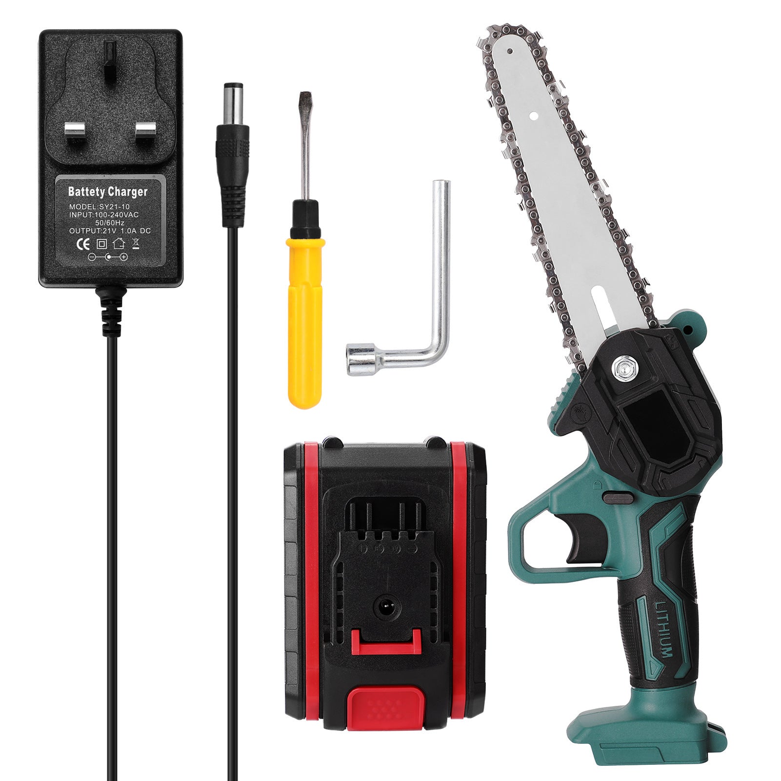 Small Electric Saw Lithium Battery One Hand Mini Electric Chainsaw Logging - Gardening Land