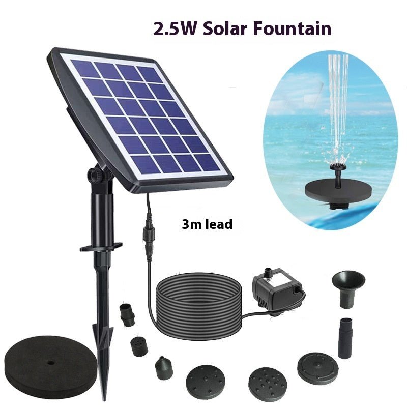 Solar Fountain Oxygen Rockery Water Garden Bird Bathtub Floating Fountain - Gardening Land