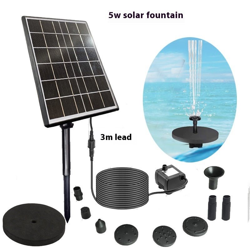 Solar Fountain Oxygen Rockery Water Garden Bird Bathtub Floating Fountain - Gardening Land