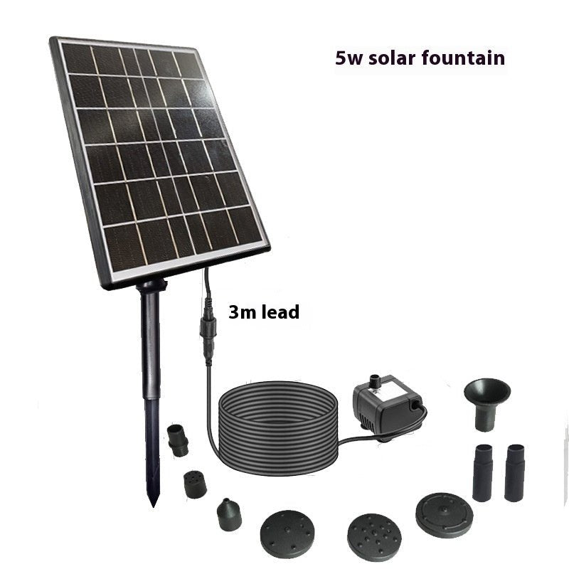 Solar Fountain Oxygen Rockery Water Garden Bird Bathtub Floating Fountain - Gardening Land