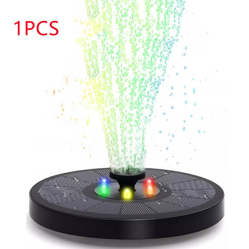 Solar Fountain Pump Fountain Light Round Floating Fountain Pump Color LED Light - Gardening Land