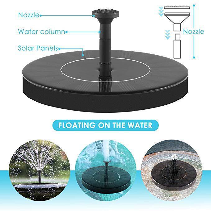 Solar Fountain Water Outdoor Garden Circular Floating Water Landscape - Gardening Land