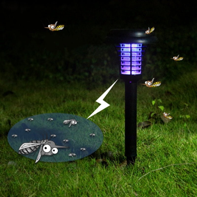 Solar Led Rechargeable Anti - Mosquito Lamp Electronic Fly Bug Zapper Insect Pest Uv Trap Outdoor Garden Lawn Lamp - Gardening Land