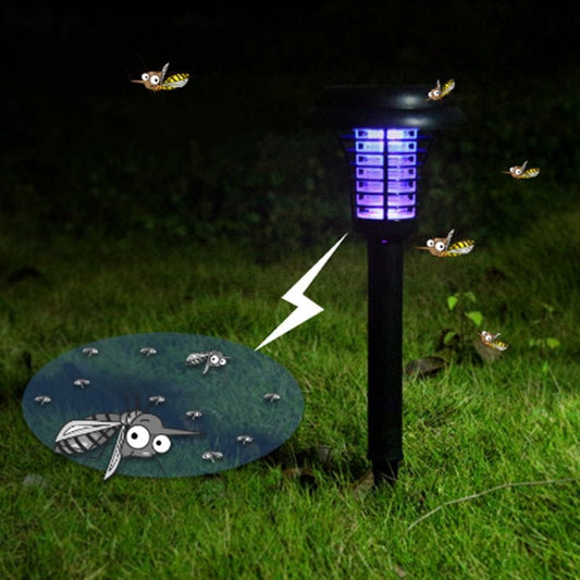 Solar Led Rechargeable Anti - Mosquito Lamp Electronic Fly Bug Zapper Insect Pest Uv Trap Outdoor Garden Lawn Lamp - Gardening Land