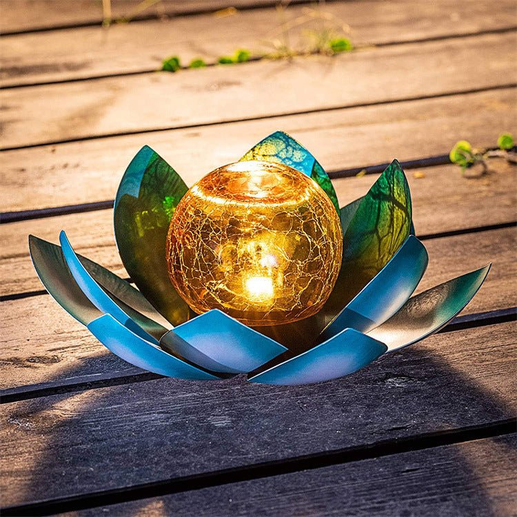 Solar Lotus Light Garden Crack Decoration - Gardening Land