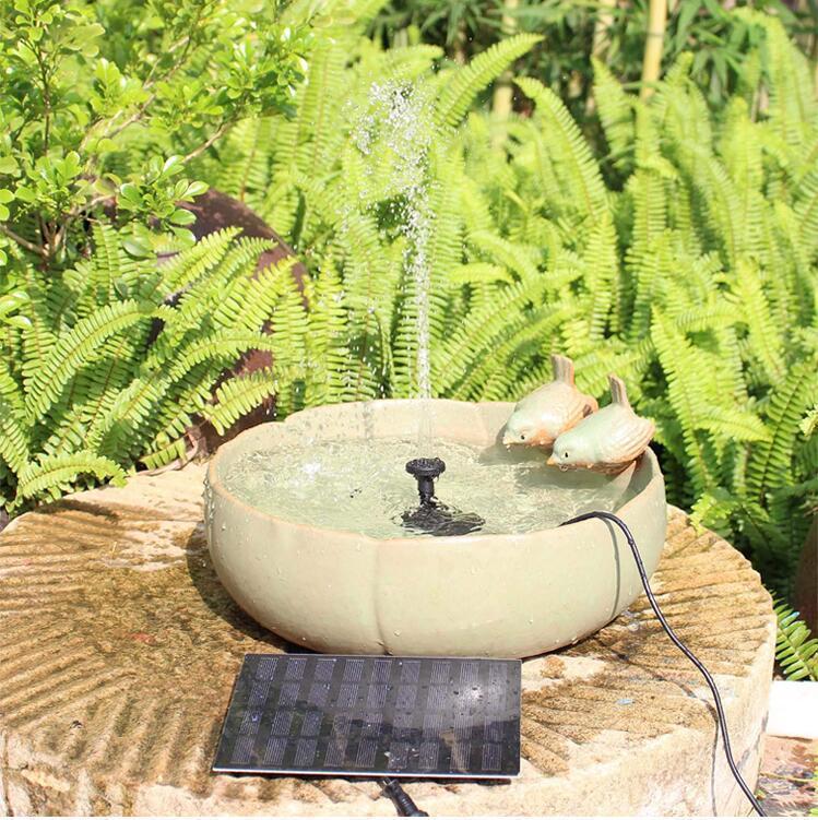 Solar Panel Powered Water Fountain Pool Pond Garden Water Sprinkler Sprayer with Water Pump & 3 Spray Heads - Gardening Land