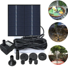Solar Panel Powered Water Fountain Pool Pond Garden Water Sprinkler Sprayer with Water Pump & 3 Spray Heads - Gardening Land
