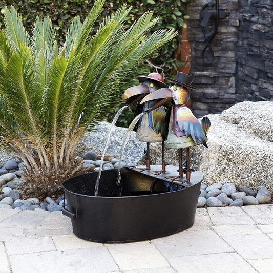 Toucan Fountain Garden Courtyard Art Deco - Gardening Land