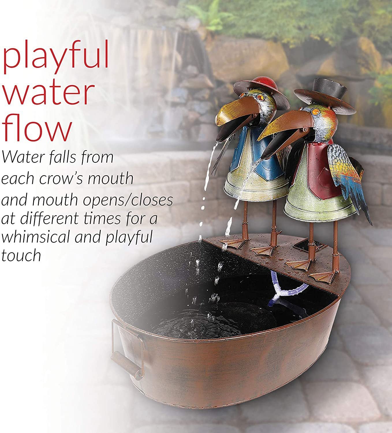 Toucan Fountain Garden Courtyard Art Deco - Gardening Land