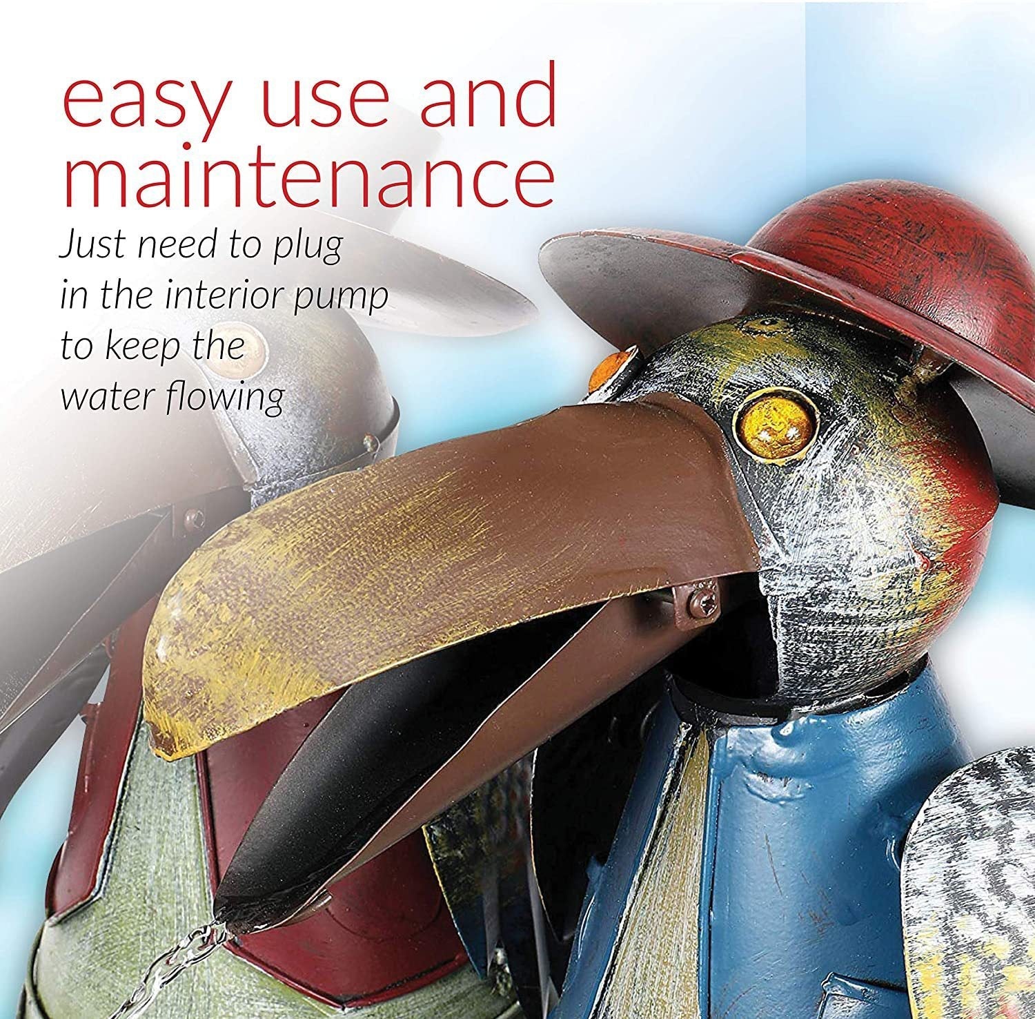 Toucan Fountain Garden Courtyard Art Deco - Gardening Land