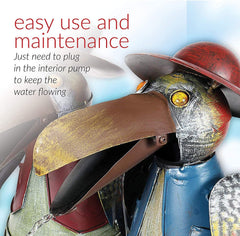 Toucan Fountain Garden Courtyard Art Deco - Gardening Land