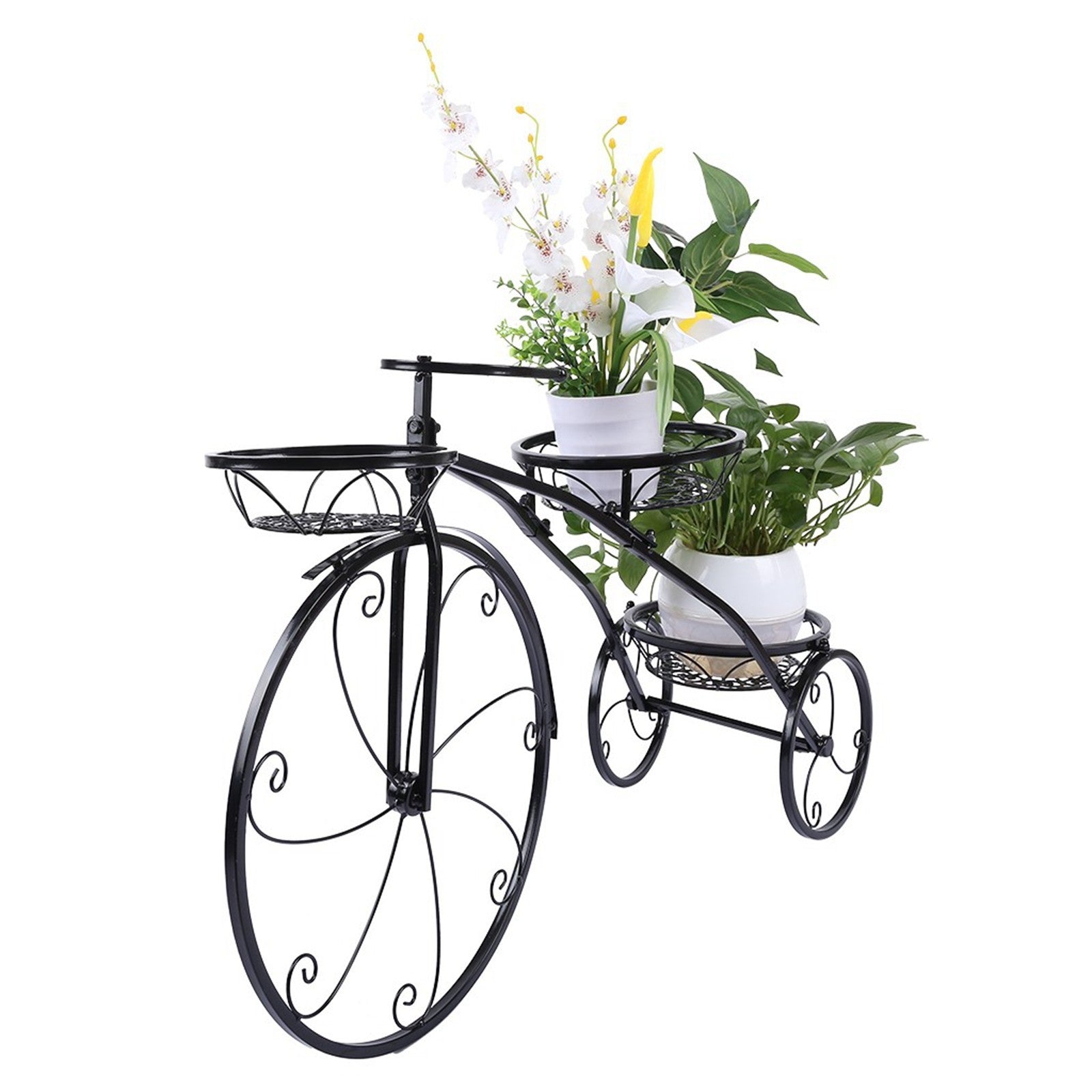 Tricycle Plant Stand Flower Pot Cart Holder Ideal For Home Garden And Patio - Gardening Land
