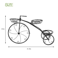 Tricycle Plant Stand Flower Pot Cart Holder Ideal For Home Garden And Patio - Gardening Land