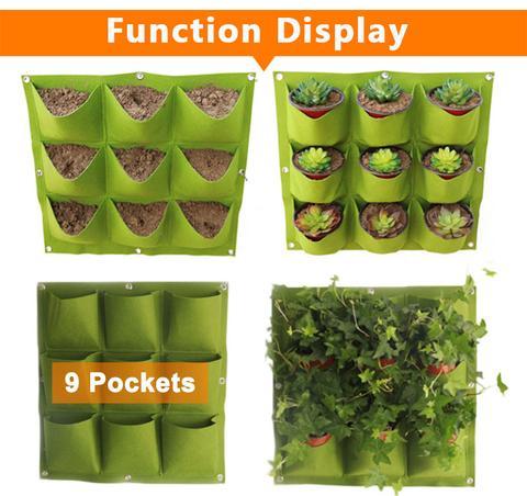 Wall Mount Hanging Planting Bags Home Supplies Multi Pockets DIY Grow Bag Planter Vertical Growing Vegetable Living Garden Bag - Gardening Land