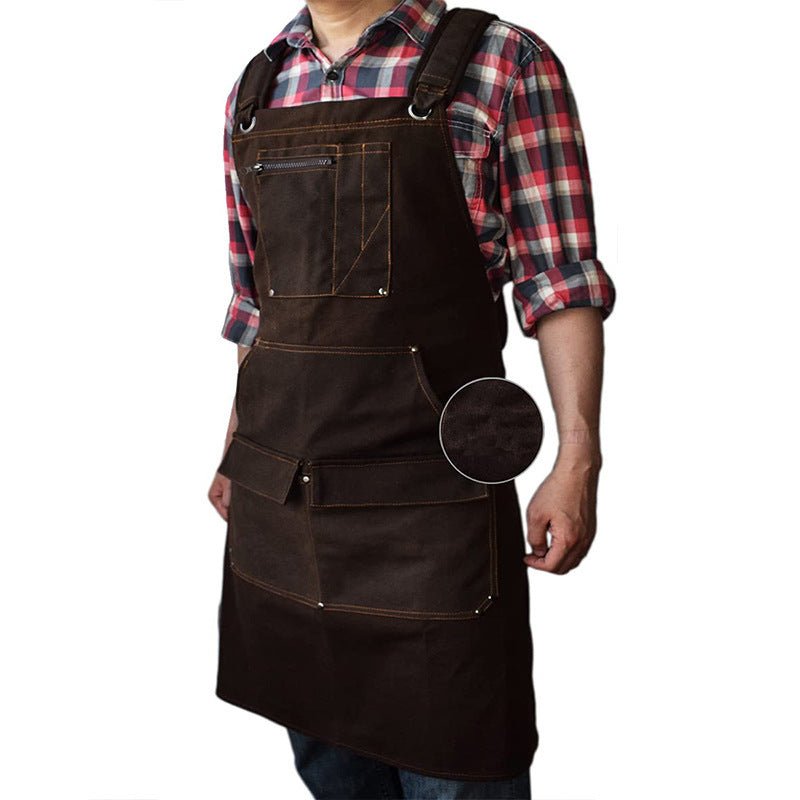 Woodworking Gardening Artist Barbecue Baker Kitchen Household Plain Waxing Canvas Apron - Gardening Land