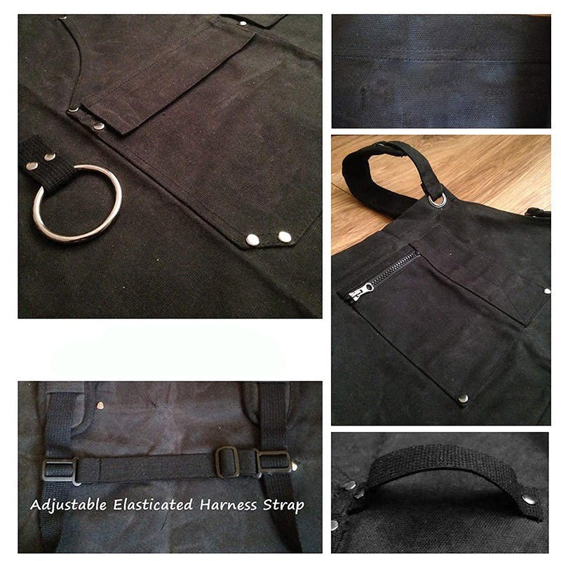 Woodworking Gardening Artist Barbecue Baker Kitchen Household Plain Waxing Canvas Apron - Gardening Land