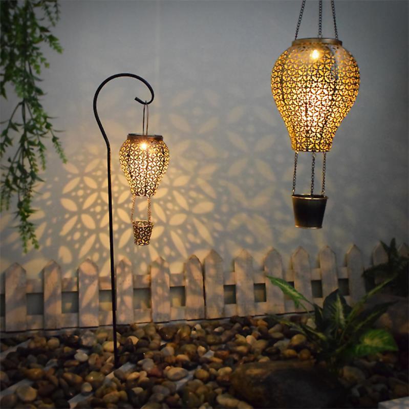 Wrought Iron Hollow Solar Garden Light - Gardening Land
