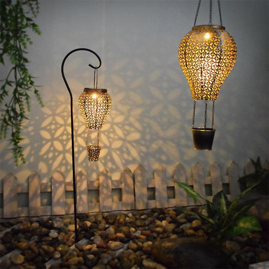 Wrought Iron Hollow Solar Garden Light - Gardening Land