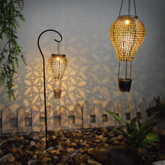 Wrought Iron Hollow Solar Garden Light - Gardening Land