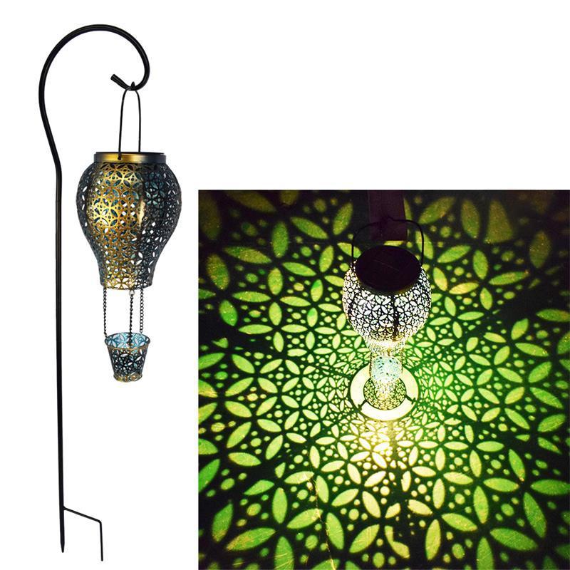 Wrought Iron Hollow Solar Garden Light - Gardening Land