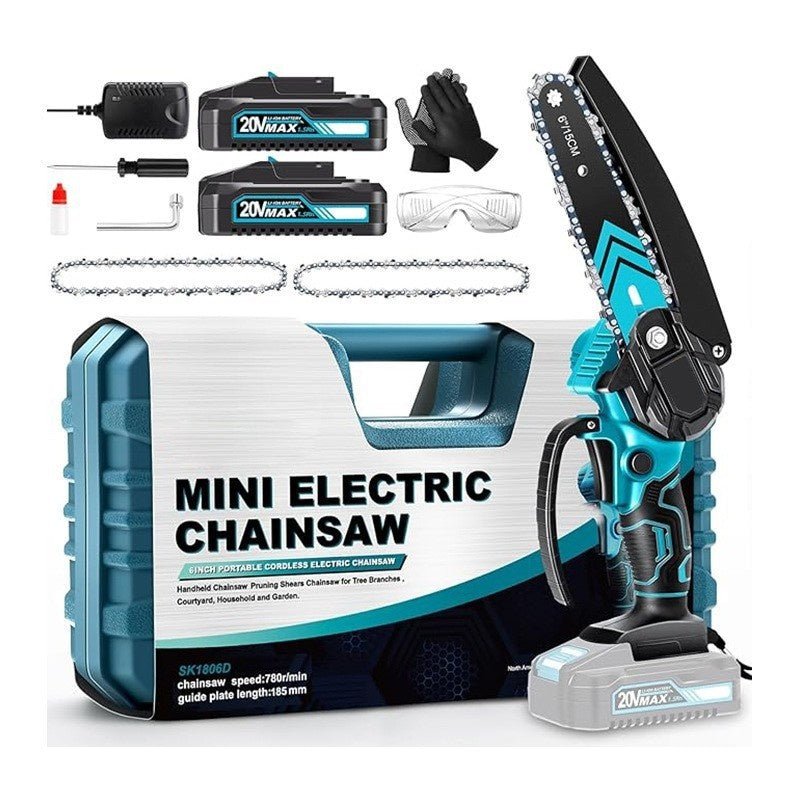 6 - inch Lithium Chainsaw Wood Cutting Saw Household Rechargeable Mini - Gardening Land