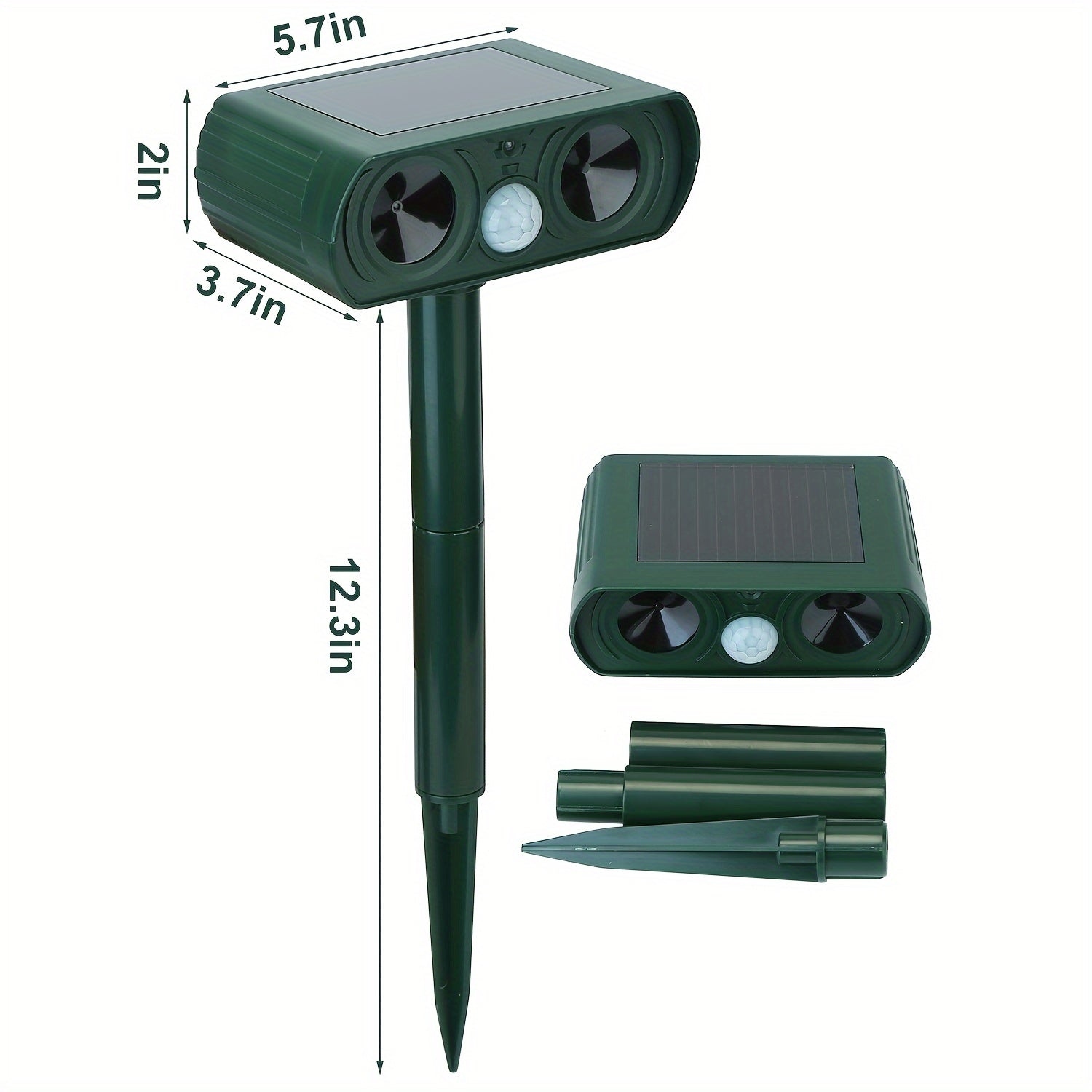 Animal Repellent, Solar Motion Sensor, Outdoor Farm, Garden, Courtyard Solar Power Ultrasonic Animal Repeller Pest Repellent Dog Cat Deer Raccoon - Gardening Land