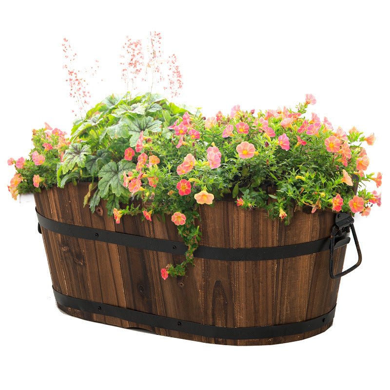 Antiseptic Preservative Wood Pots Oval - Gardening Land