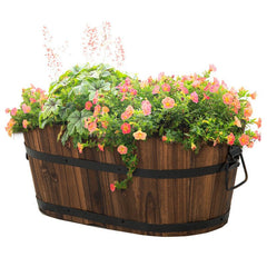 Antiseptic Preservative Wood Pots Oval - Gardening Land