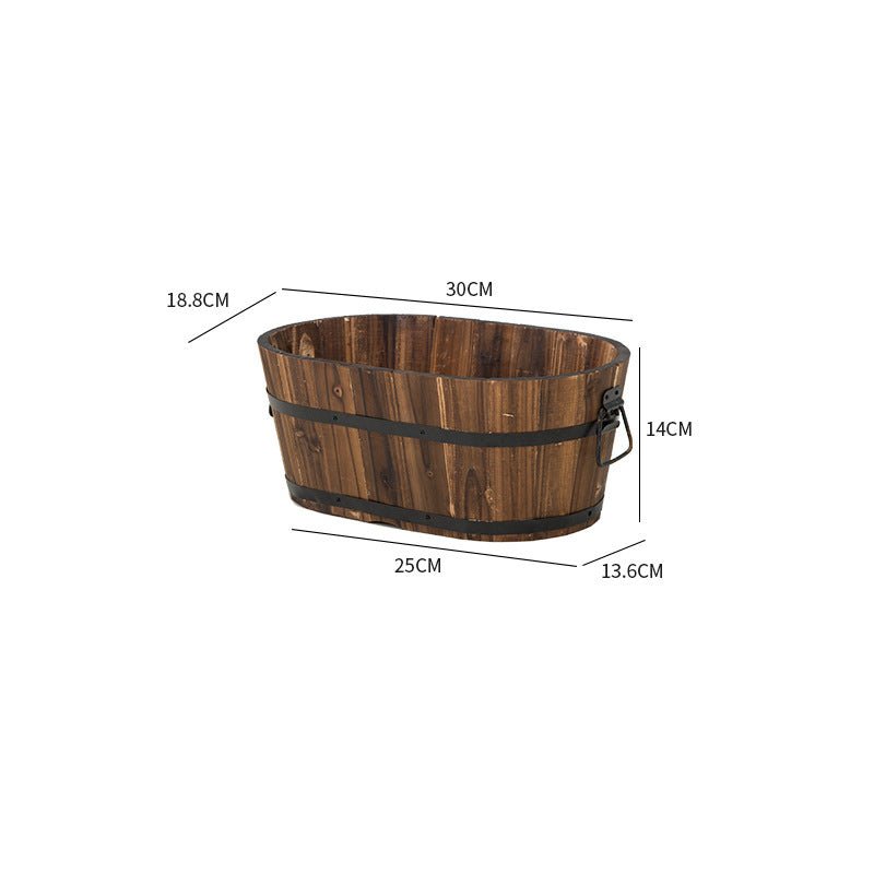 Antiseptic Preservative Wood Pots Oval - Gardening Land
