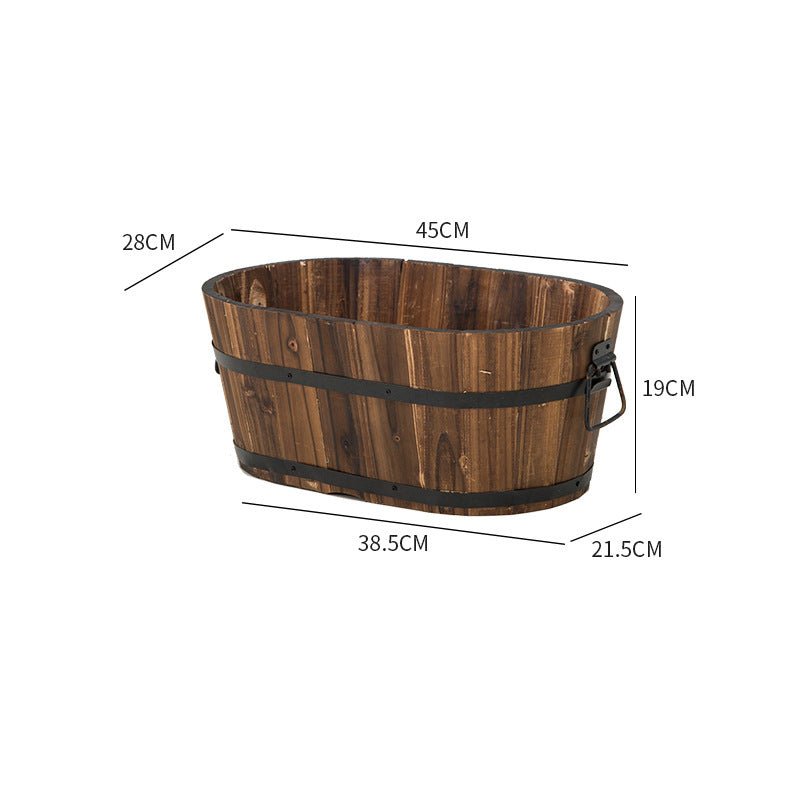 Antiseptic Preservative Wood Pots Oval - Gardening Land