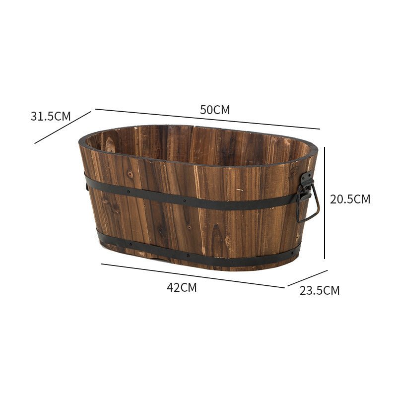 Antiseptic Preservative Wood Pots Oval - Gardening Land