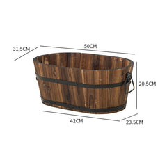 Antiseptic Preservative Wood Pots Oval - Gardening Land