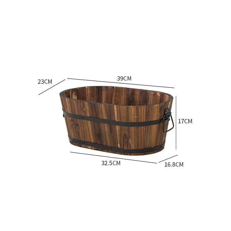 Antiseptic Preservative Wood Pots Oval - Gardening Land