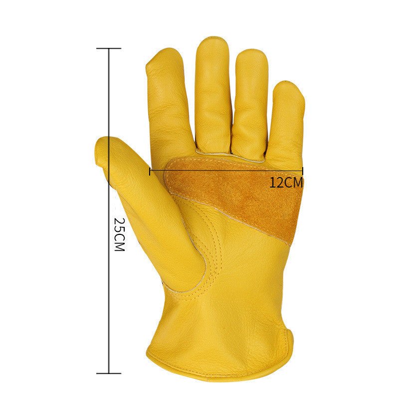 Cowhide Gardening Cow Head Layer Leather High Temperature Protection Gloves - Gardening Land