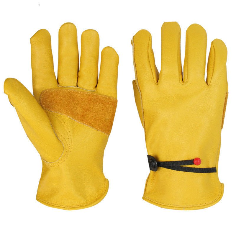 Cowhide Gardening Cow Head Layer Leather High Temperature Protection Gloves - Gardening Land