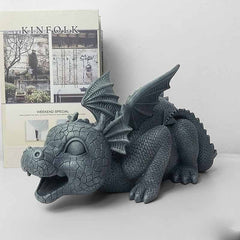 Creative Dinosaur Statue Cute Animals Resin Crafts Fountain Ornament For Home Garden Courtyard Decoration Xqmg Garden Statues - Gardening Land