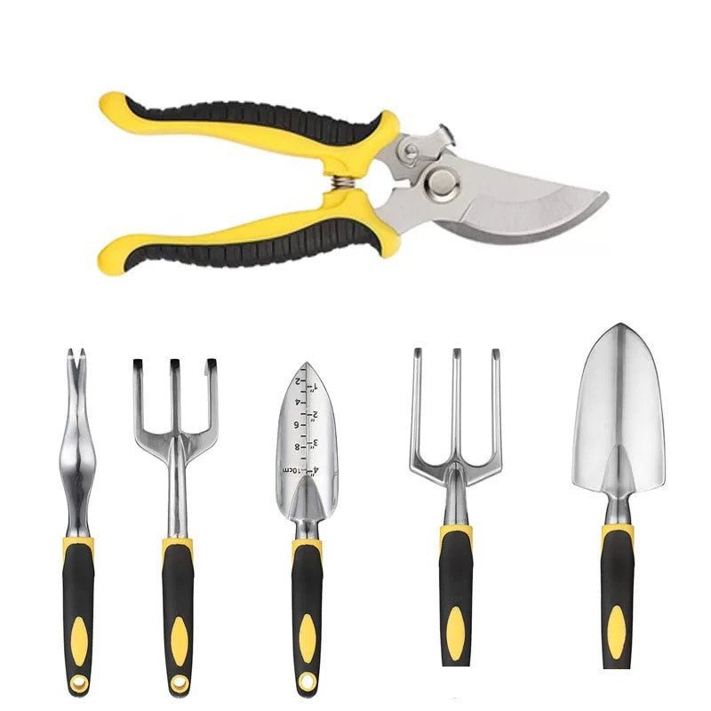 Garden Tools 8 - piece Set Aluminum Alloy Two - color Plastic Handle Shovel - Gardening Land