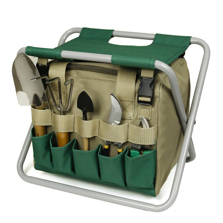 Gardening Stool With Tote Bag Chair Garden Tools Set Organizer, Folding Garden Seat Gardening Stool Gardening - Gardening Land