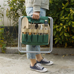 Gardening Stool With Tote Bag Chair Garden Tools Set Organizer, Folding Garden Seat Gardening Stool Gardening - Gardening Land