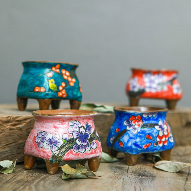 Hand - painted succulent ceramic pots - Gardening Land