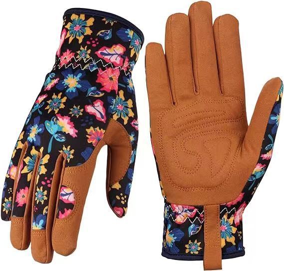 Microfiber Printing Gloves Flower Garden Planting Plucking - Gardening Land