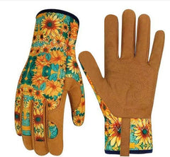 Microfiber Printing Gloves Flower Garden Planting Plucking - Gardening Land