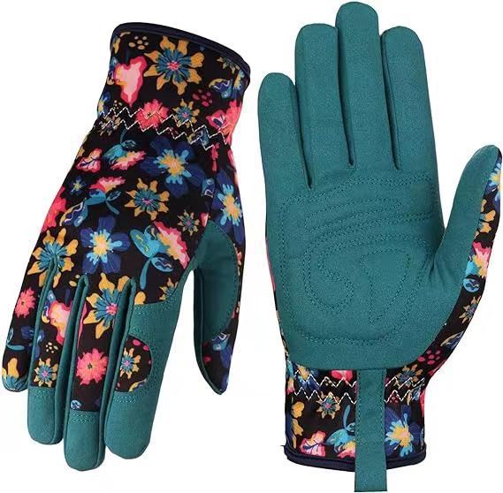 Microfiber Printing Gloves Flower Garden Planting Plucking - Gardening Land
