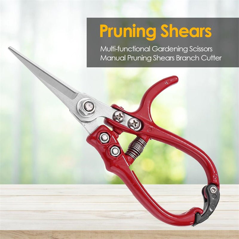Multifunctional Garden Scissors Pruning Shears Manual With Safety Buckle Stainless Steel Spring Gardening Pruning Shear Branch Plant Cutter - Gardening Land