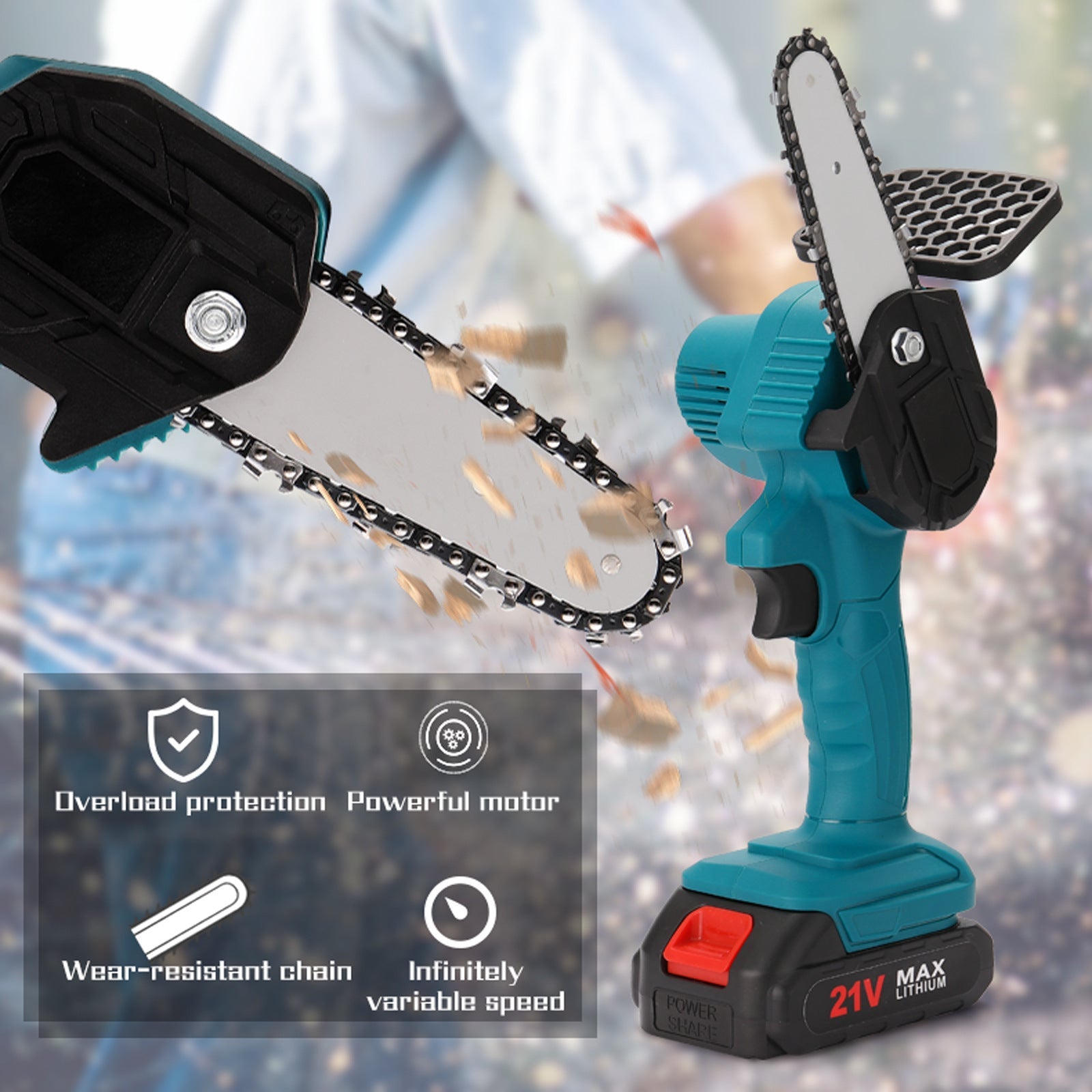 Portable Electric Chainsaw Handheld Electric Pruning Saw - Gardening Land