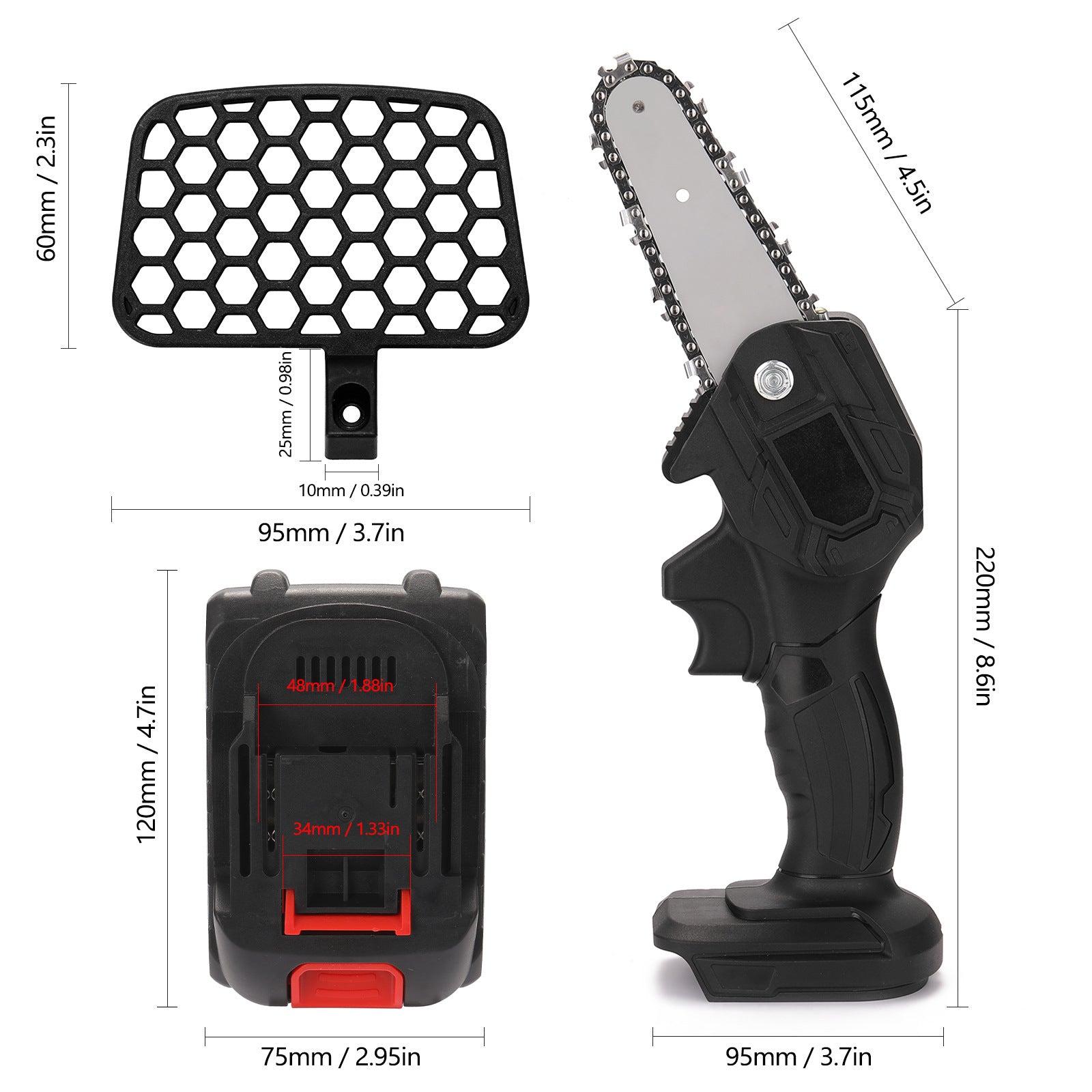 Portable Electric Chainsaw Handheld Electric Pruning Saw - Gardening Land